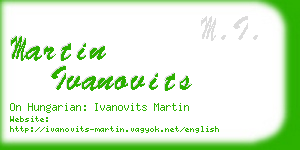 martin ivanovits business card